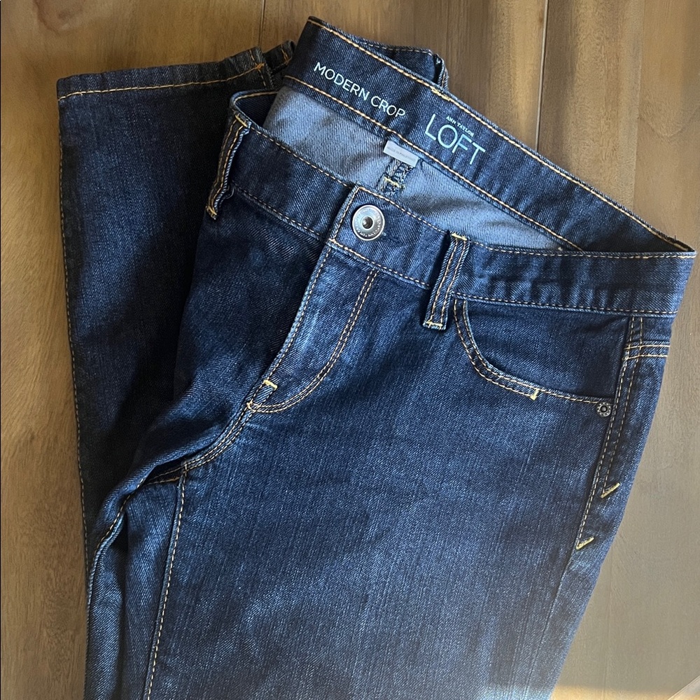 Ann Taylor LOFT NWT Size 8 Modern Crop Jeans Ankle Zip